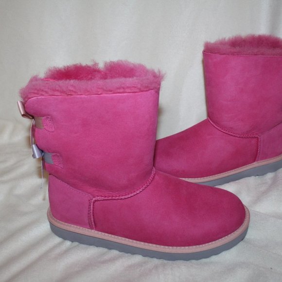 NIB UGG BAILEY BOW YOUTH 6 WOMEN'S 8 WATER RESISTANT SUEDE SHEARLING BOO… - Picture 6 of 9
